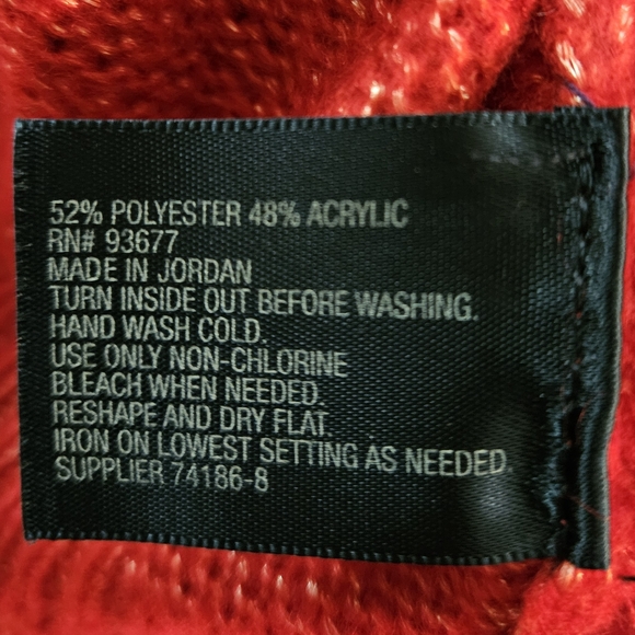 JCP Cherry Red w Gold Specks Cowl Neck Sweater 2X - Picture 9 of 10